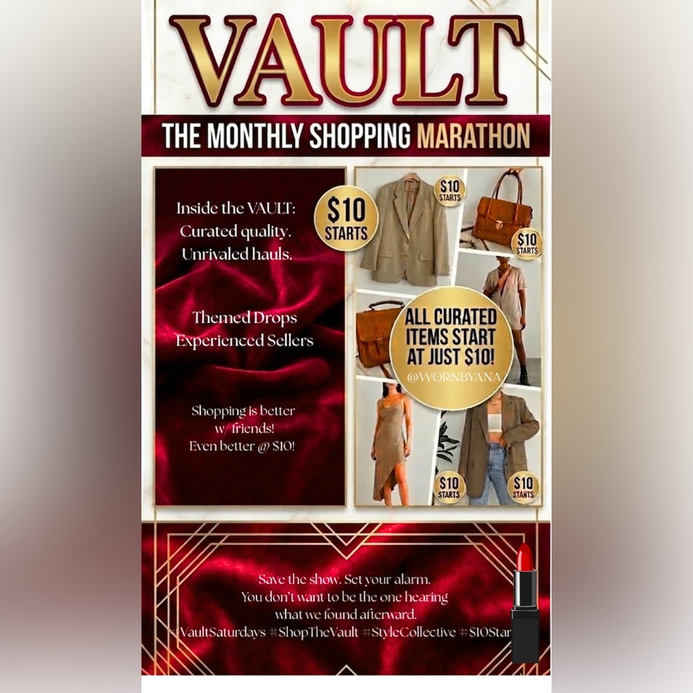 VAULT! $10 starts @WORNBYANA Curated quality. Themed Drops Experienced Sellers - Picture 2 of 7